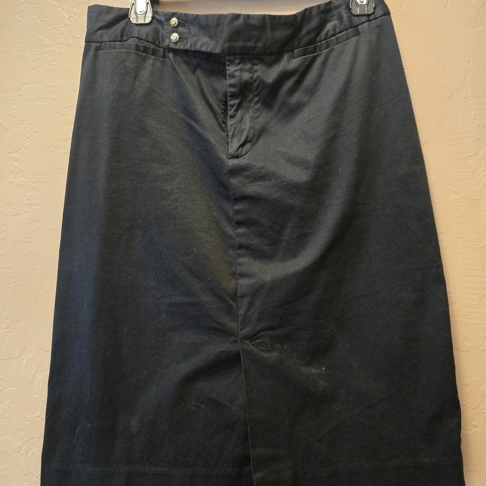 GAP Black Pencil Skirt with Button Accent